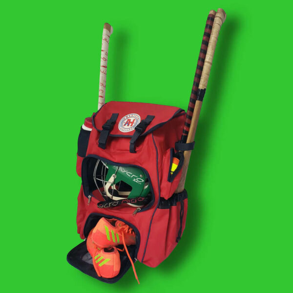 Mycro All In 1 Gear Bag , Red, with hurling sticks